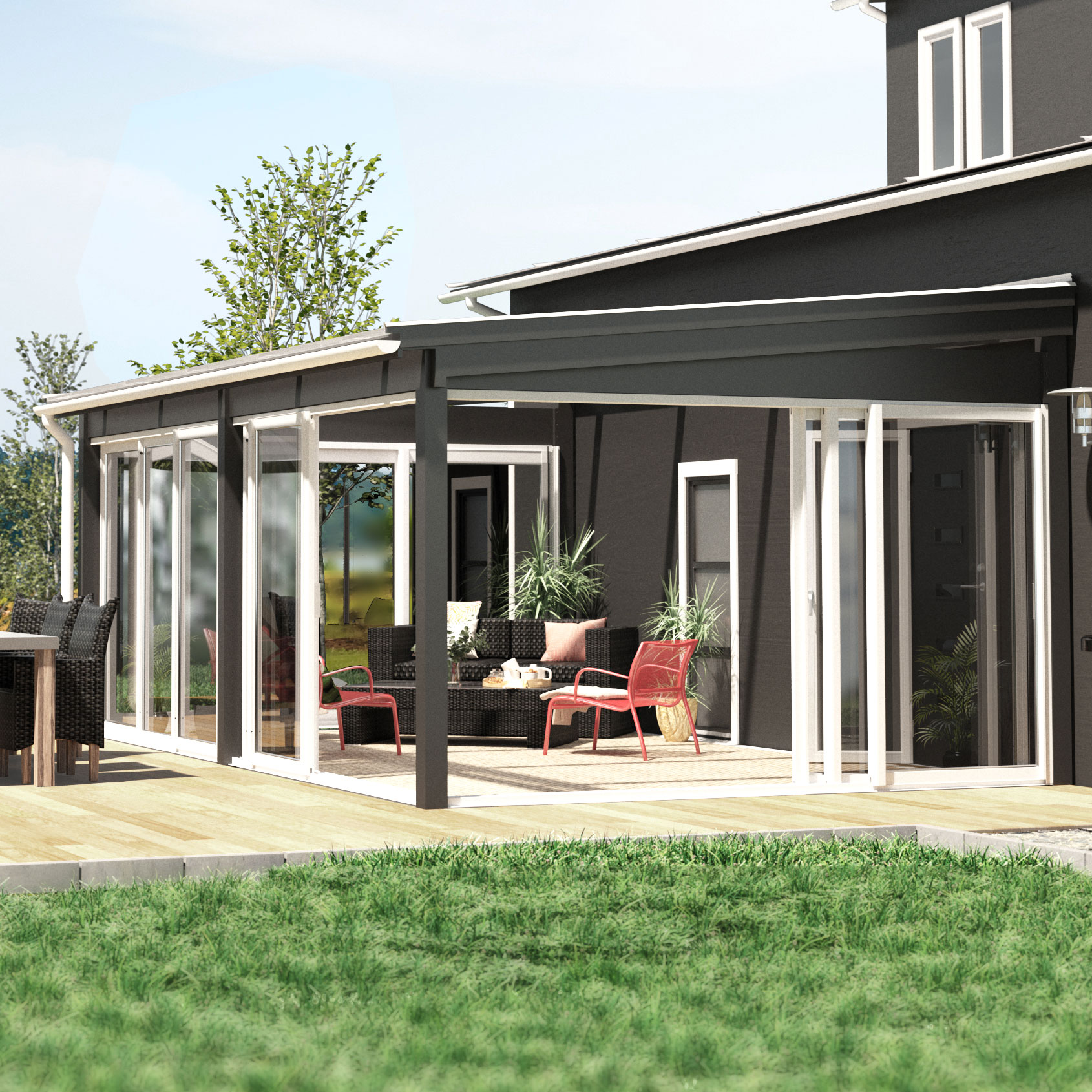 Komplett Uterum Landskap Skimra Året Runt