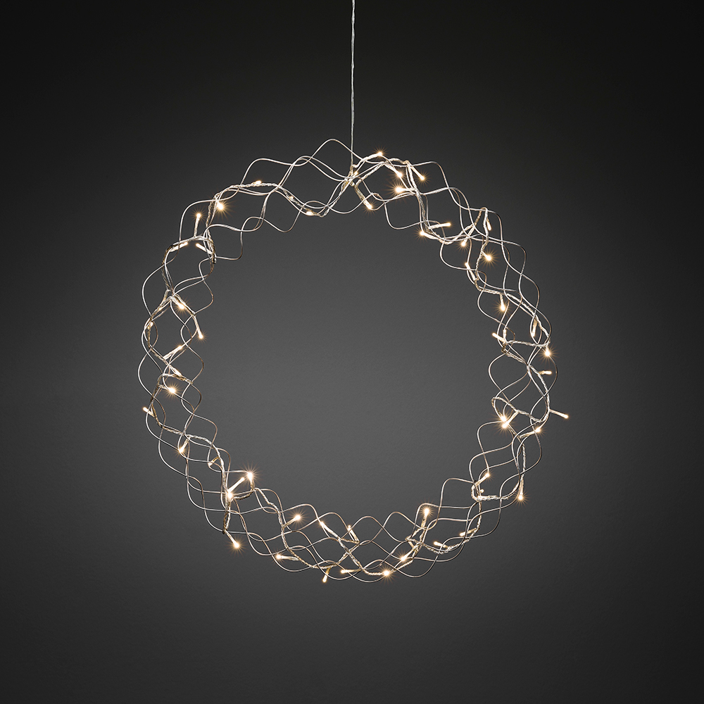 Krans Gnosjö Konstsmide 56L LED Silver 2894303 hos