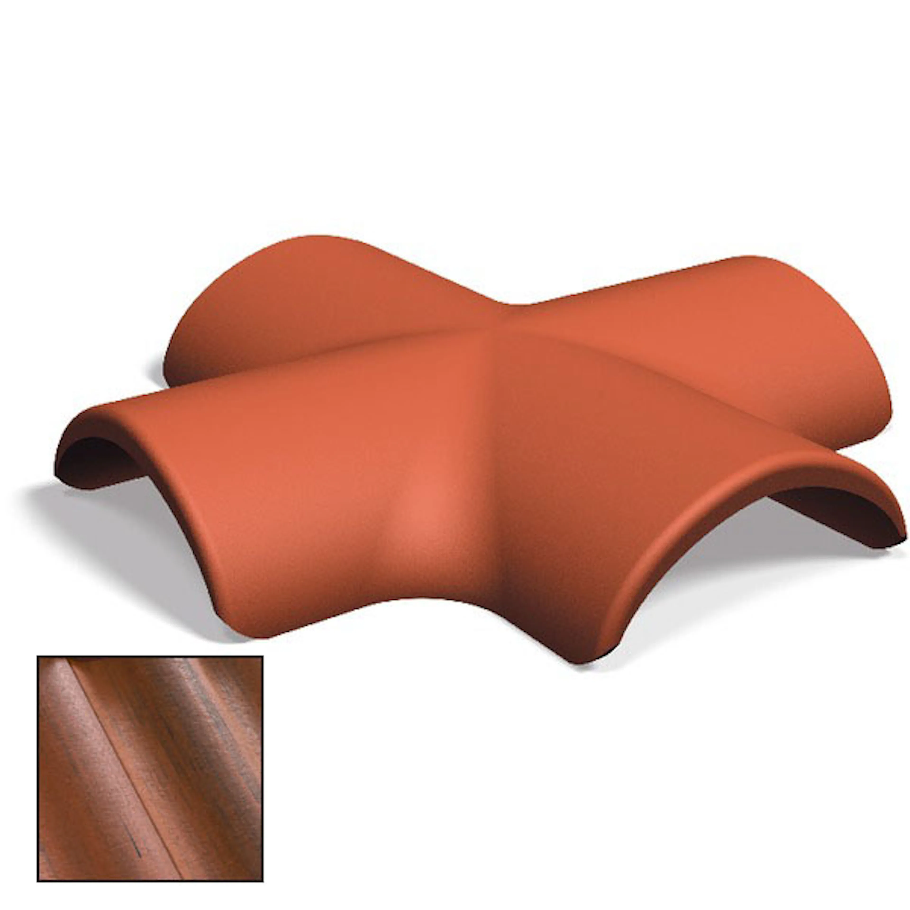 Antik Tegelröd/Svart