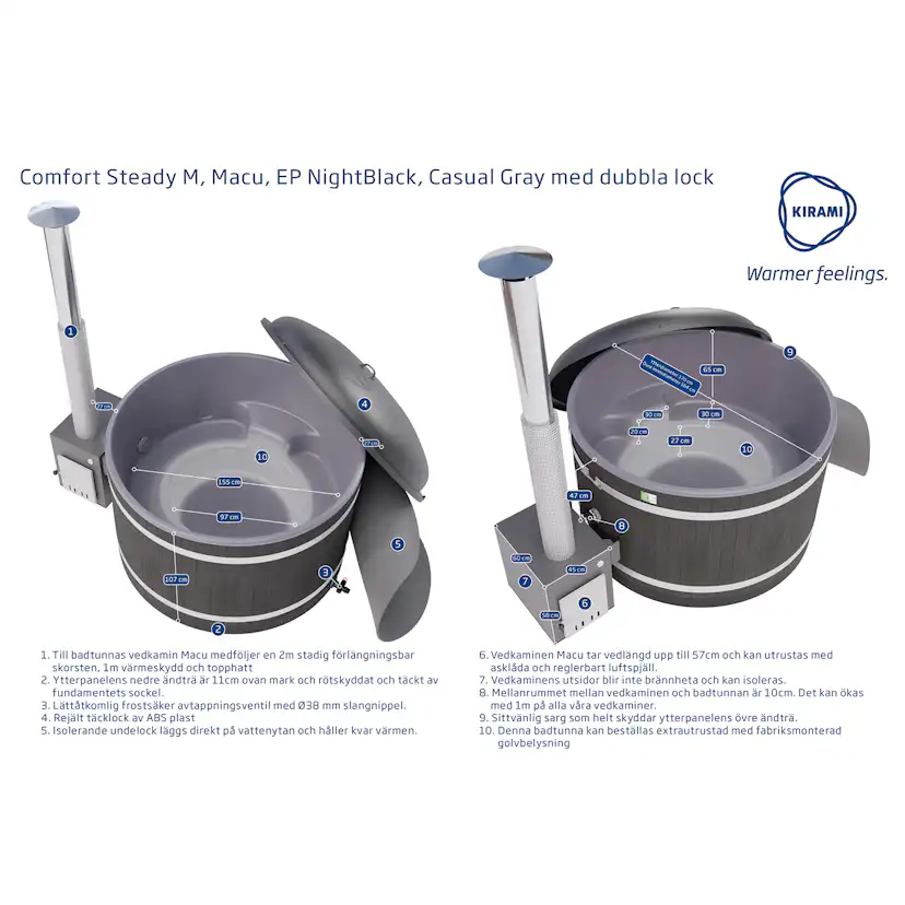 Badtunna Kirami Steady M MACU med Dubbla Lock