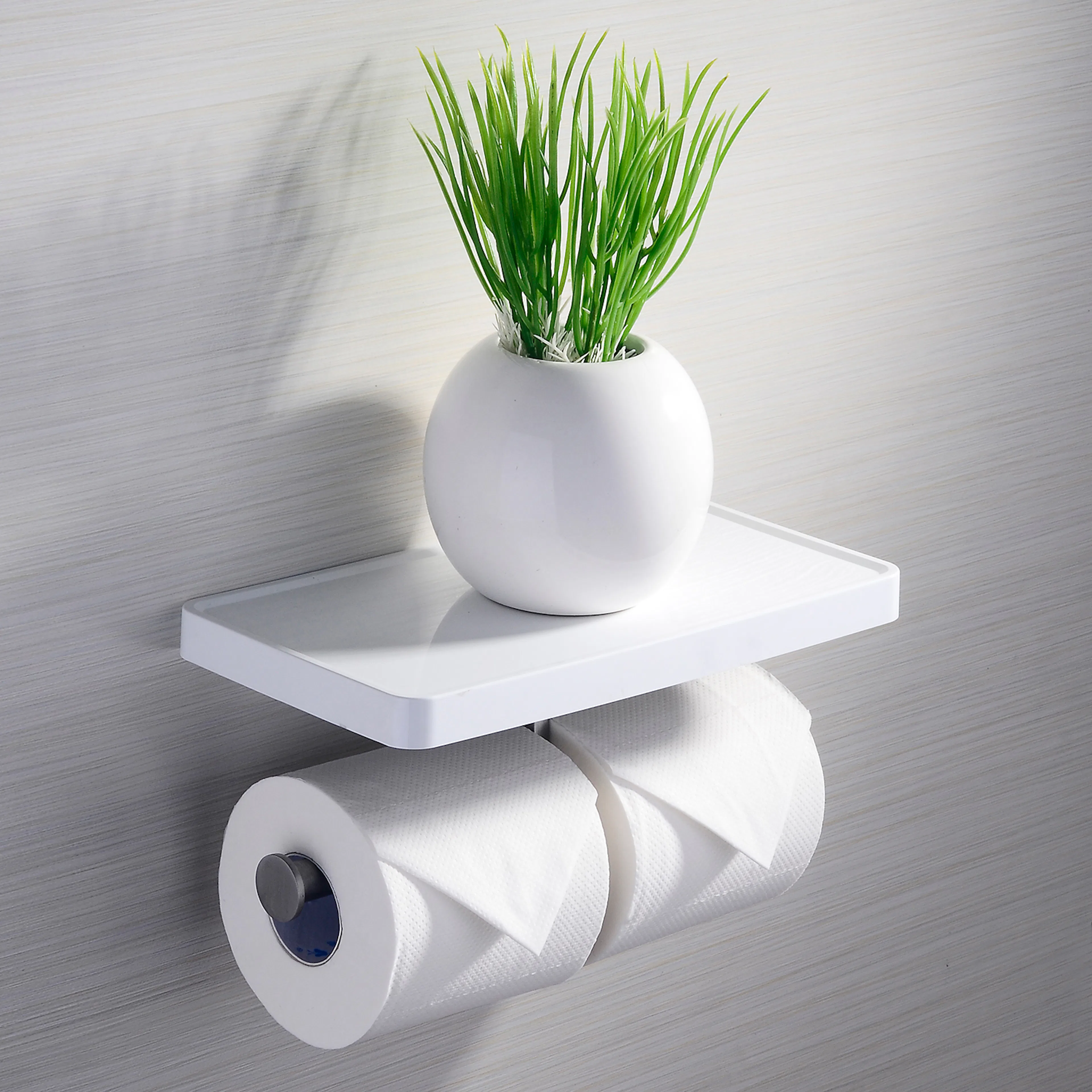 Toalettpappershållare Strand Stainless Kullavik Dubbel med hylla KUL-302