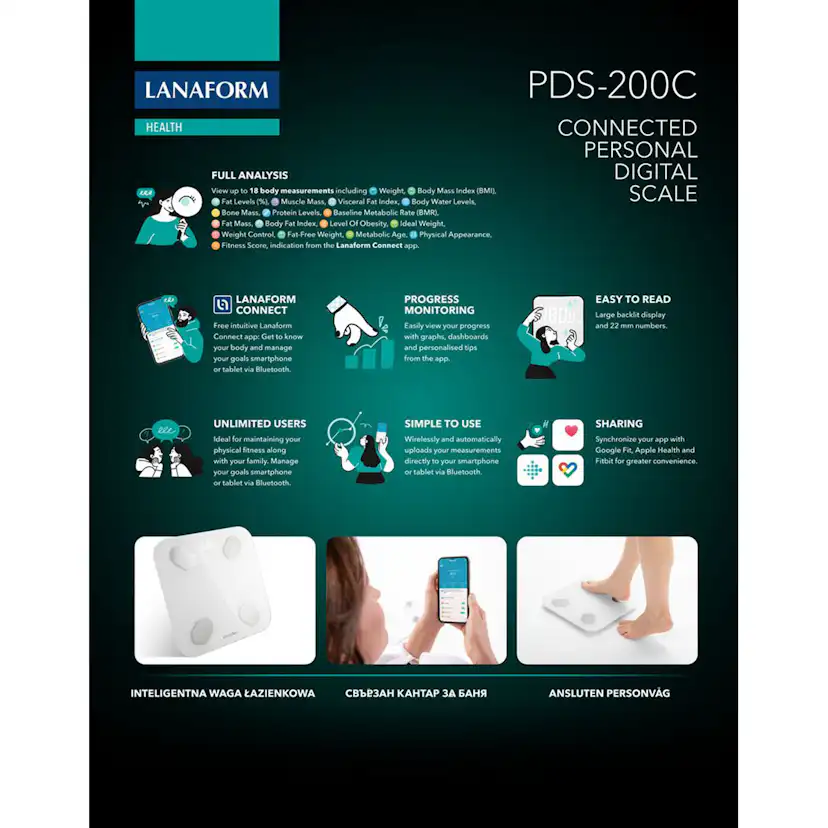 Personvåg Lanaform Smart Digital PDS-200C