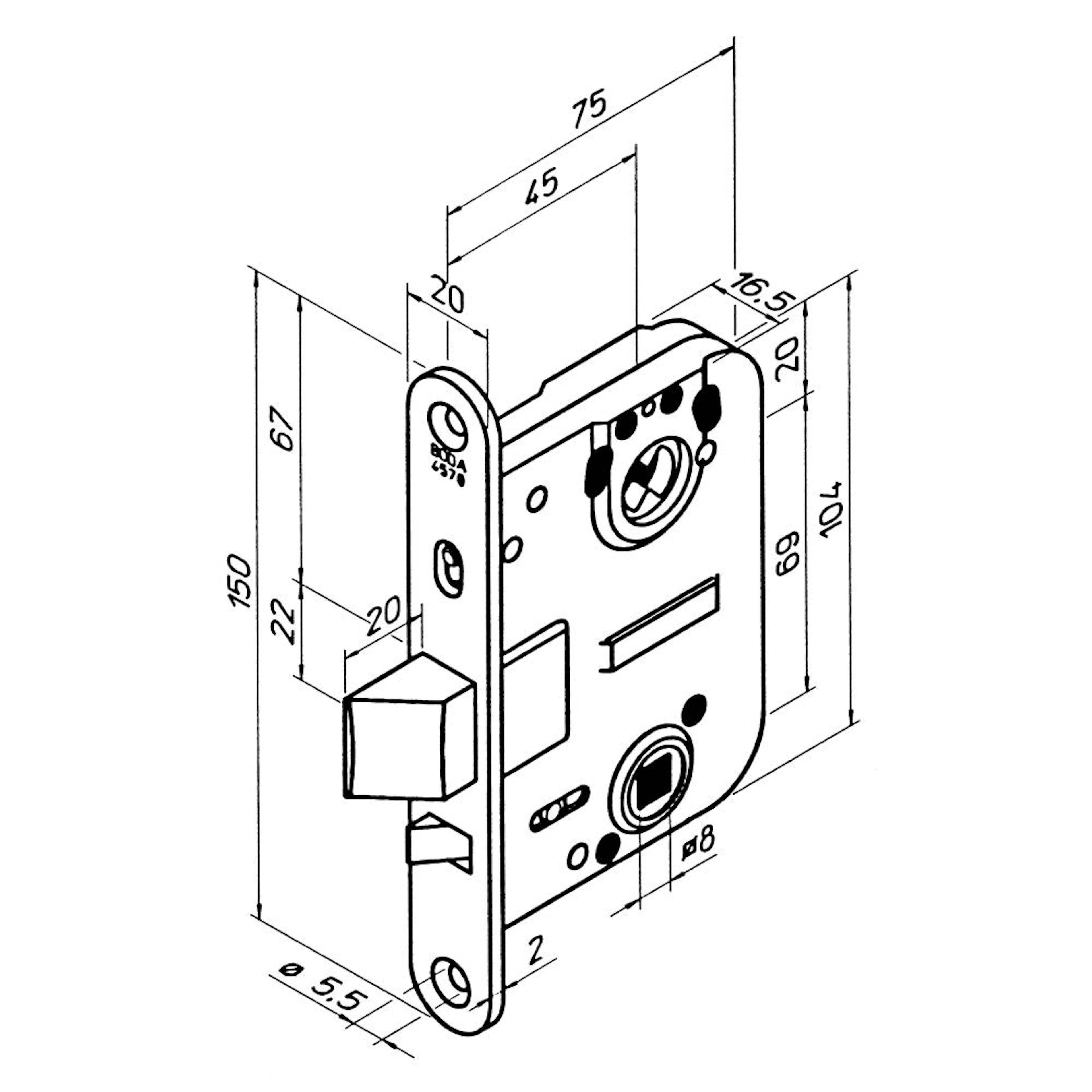 Låshus ASSA ABLOY 4570