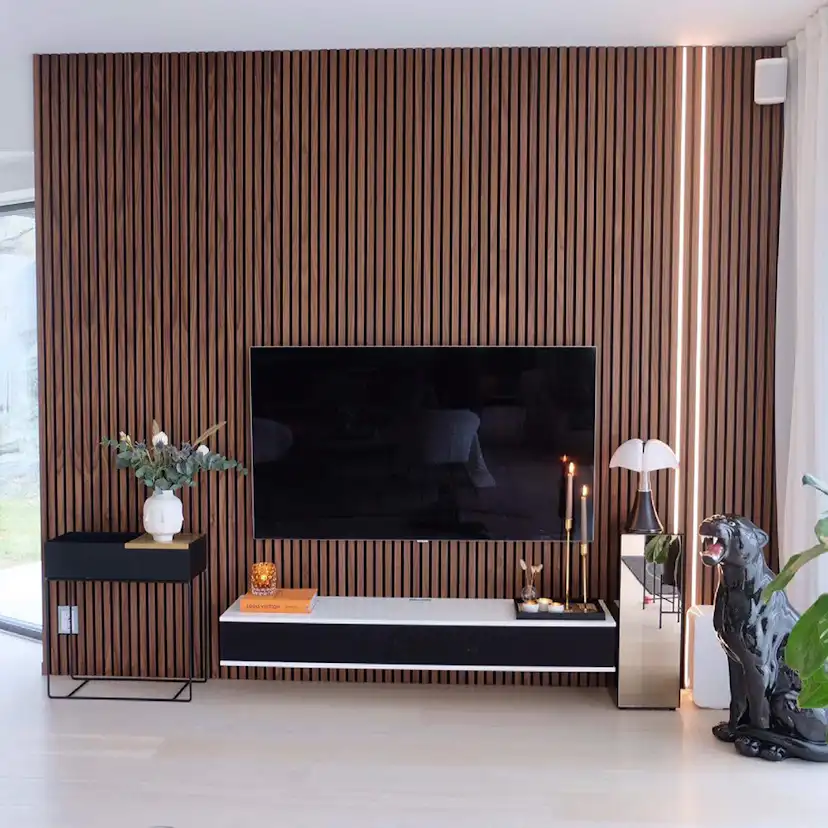 LED-Belysning Wood on wall Akustikpanel Bred