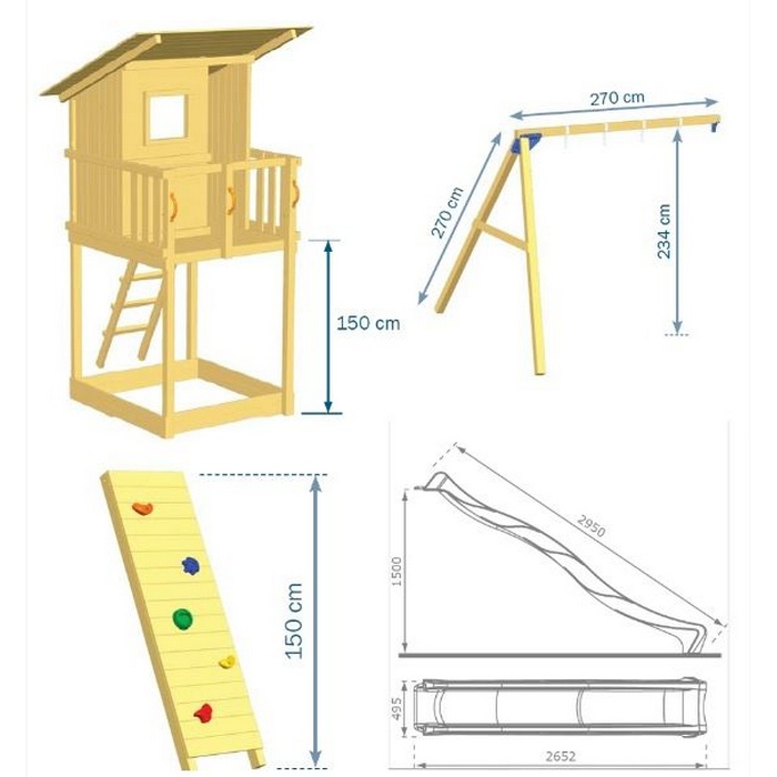 Lekställning Hörby Bruk Beach Hut Lektorn med Rutschkana & Gunga