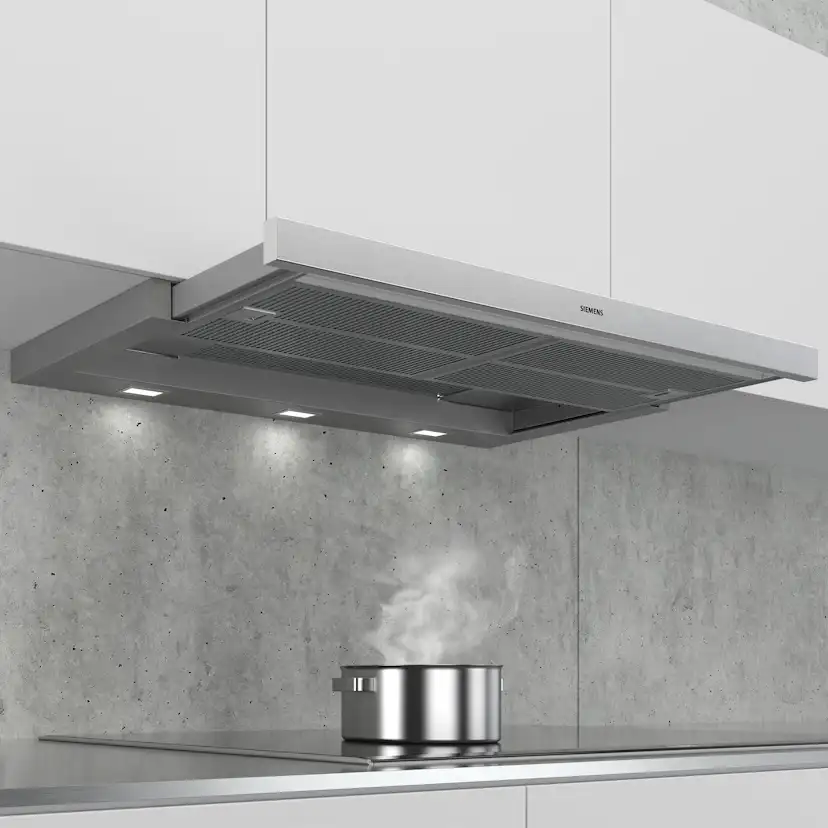 Köksfläkt Siemens LI97RB531 iQ300 Underbyggd Frånluft/Kolfilterfläkt i Rostfritt Stål