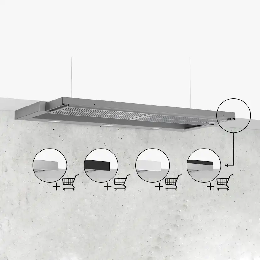 Köksfläkt Siemens LI97RB531 iQ300 Underbyggd Frånluft/Kolfilterfläkt i Rostfritt Stål