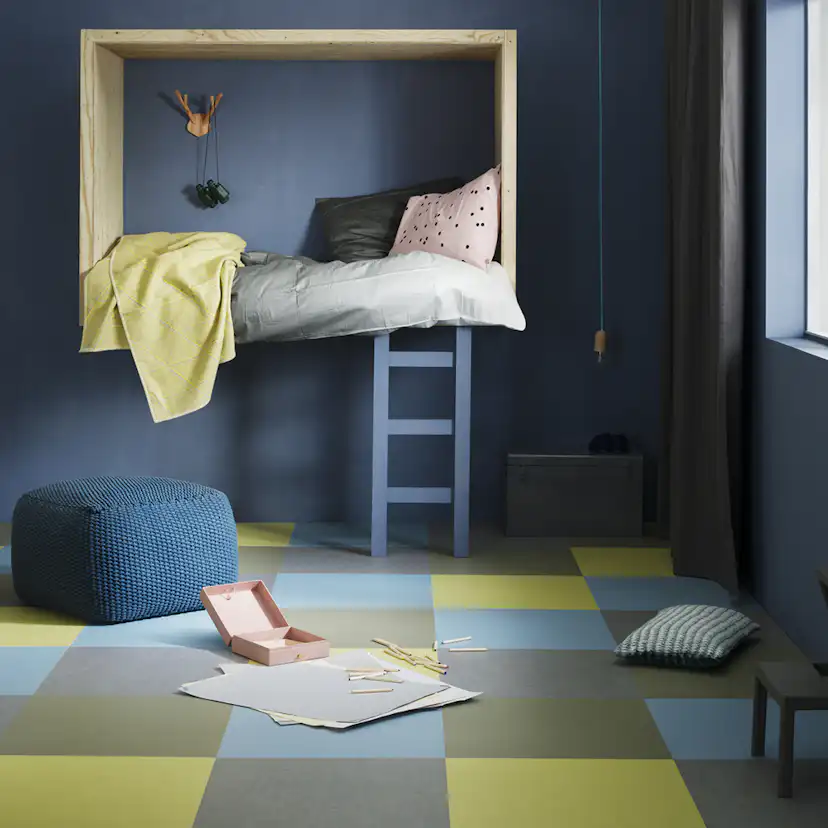 Linoleumgolv Forbo Marmoleum Click Eternity Grå 30x30cm med Klicksystem