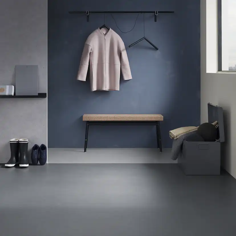 Linoleumgolv Forbo Marmoleum Click Nebula 30x30cm Grå med Klicksystem