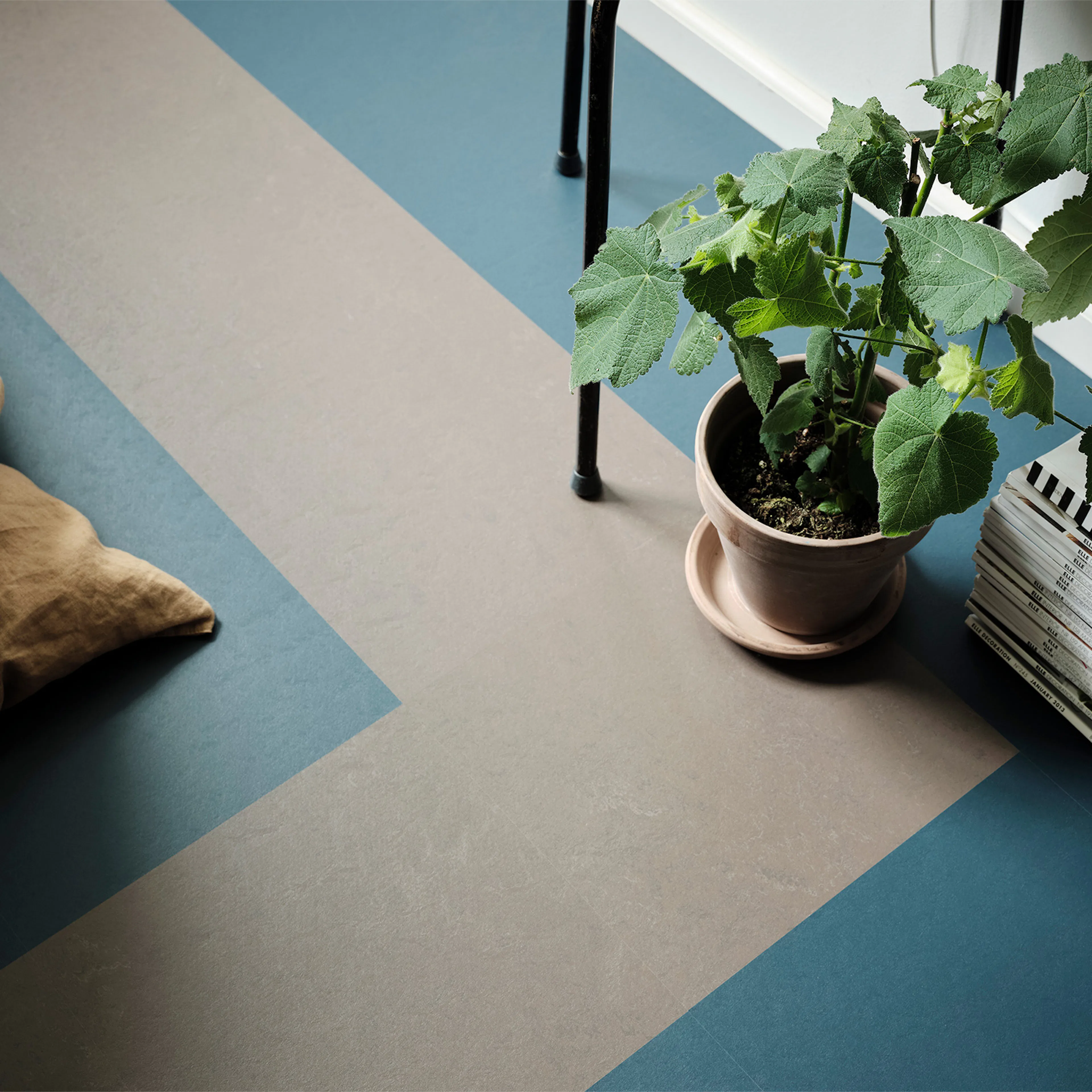 Linoleumgolv Forbo Marmoleum Click 30x30 cm Petrol med Klicksystem