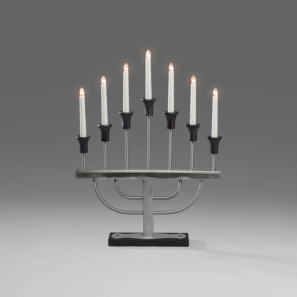 Adventsljusstake Gnosjö Konstsmide 7L Borstad Metall