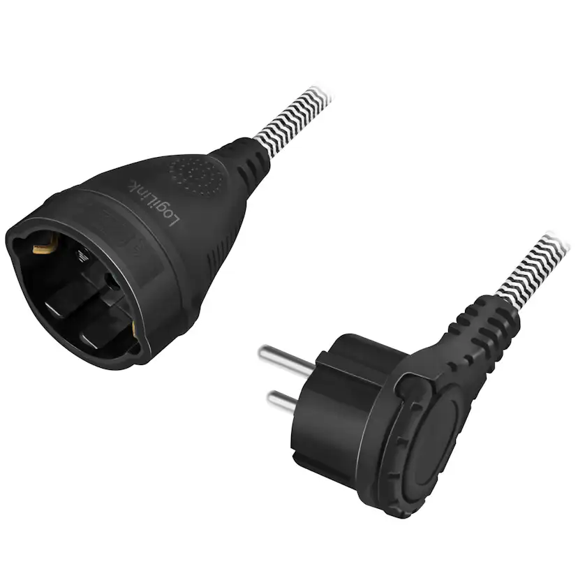 Förlängningskabel LogiLink Jordad Textilkabel 3 m