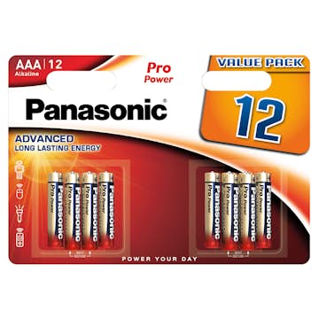 Batteri Panasonic LR03 (AAA) batterier 12-pack