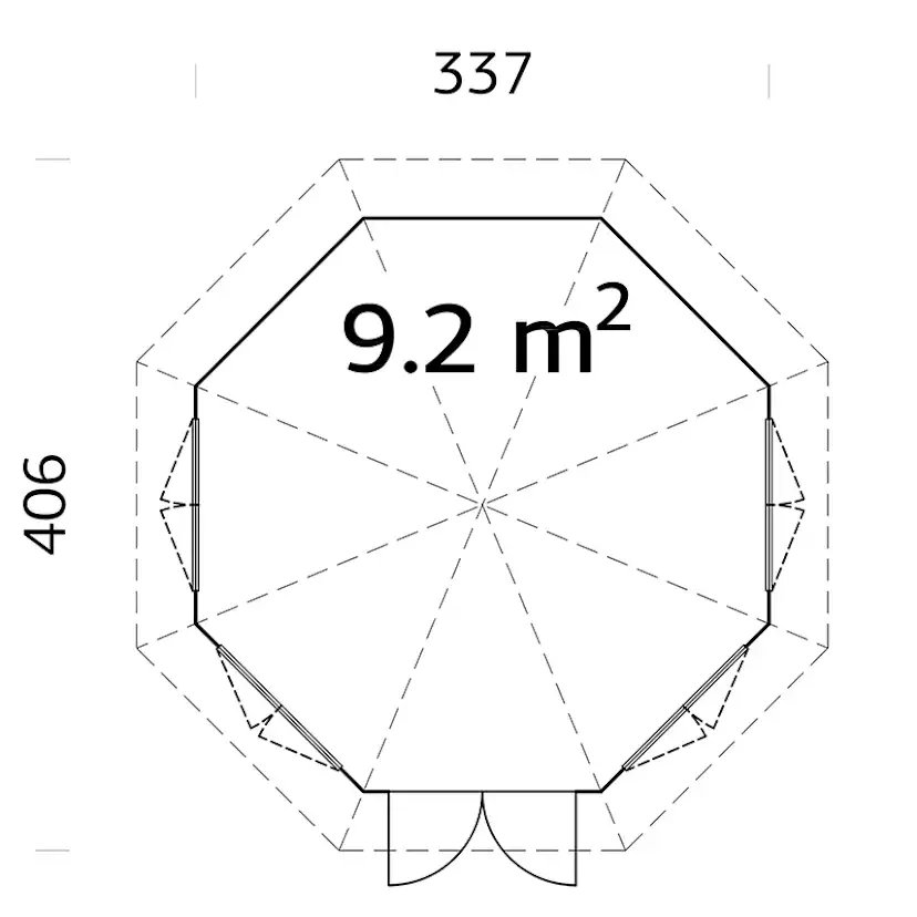 Lusthus Palmako Veronica 4 Trädgårdspaviljon 9,2 m² i Obehandlat Trä