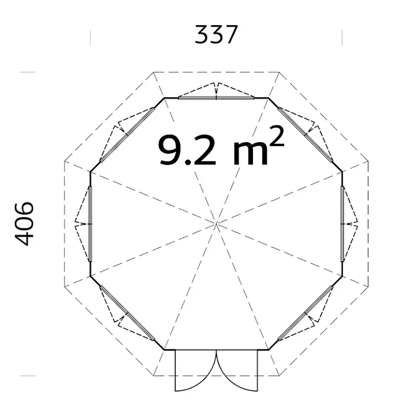 Lusthus Palmako Veronica 7 Trädgårdspaviljon 9,2 m² i Obehandlat Trä