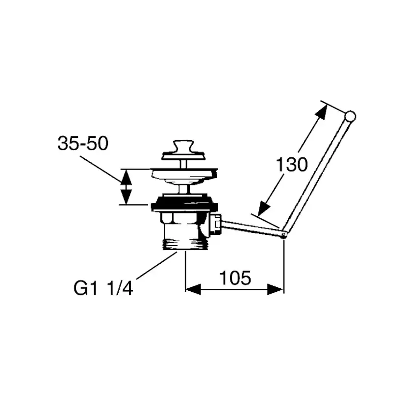Lyftventil FM Mattsson Krom med Bräddavlopp