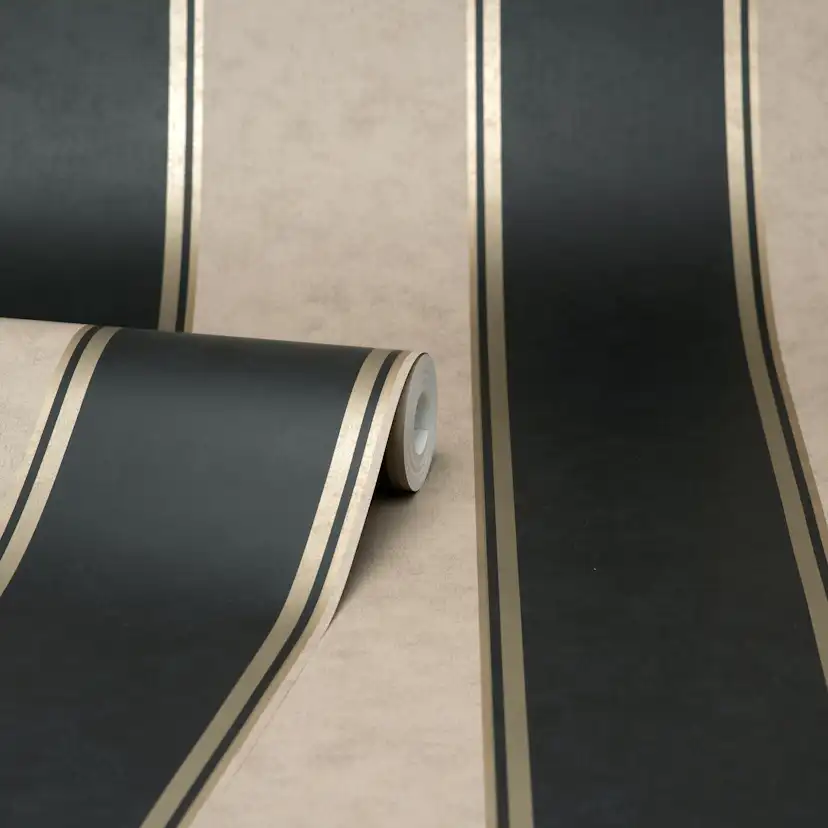 Tapet Crown Wallcoverings Archive M1707 Non Woven, Randig Svart