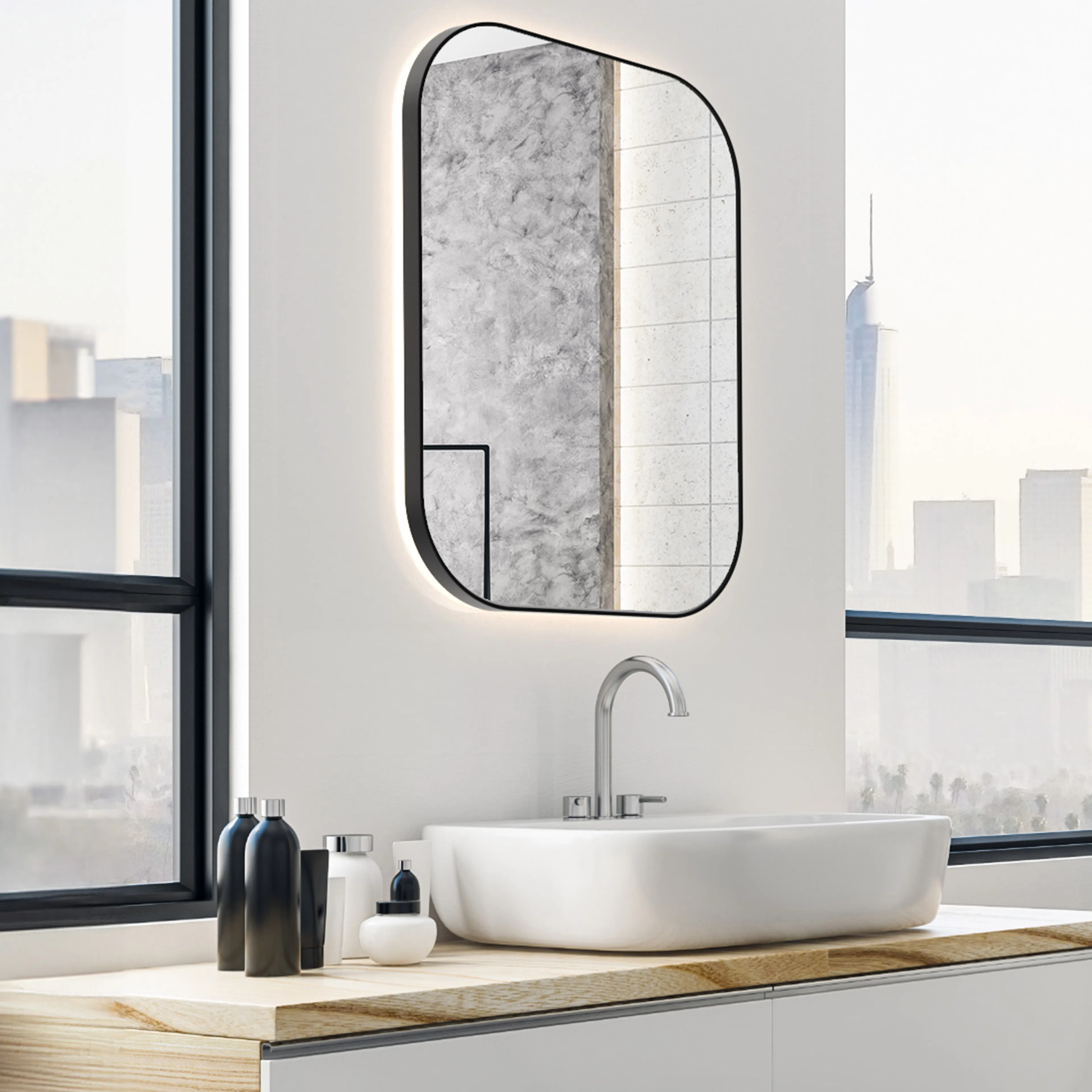 Spegel Vidi Marco med LED-belysning