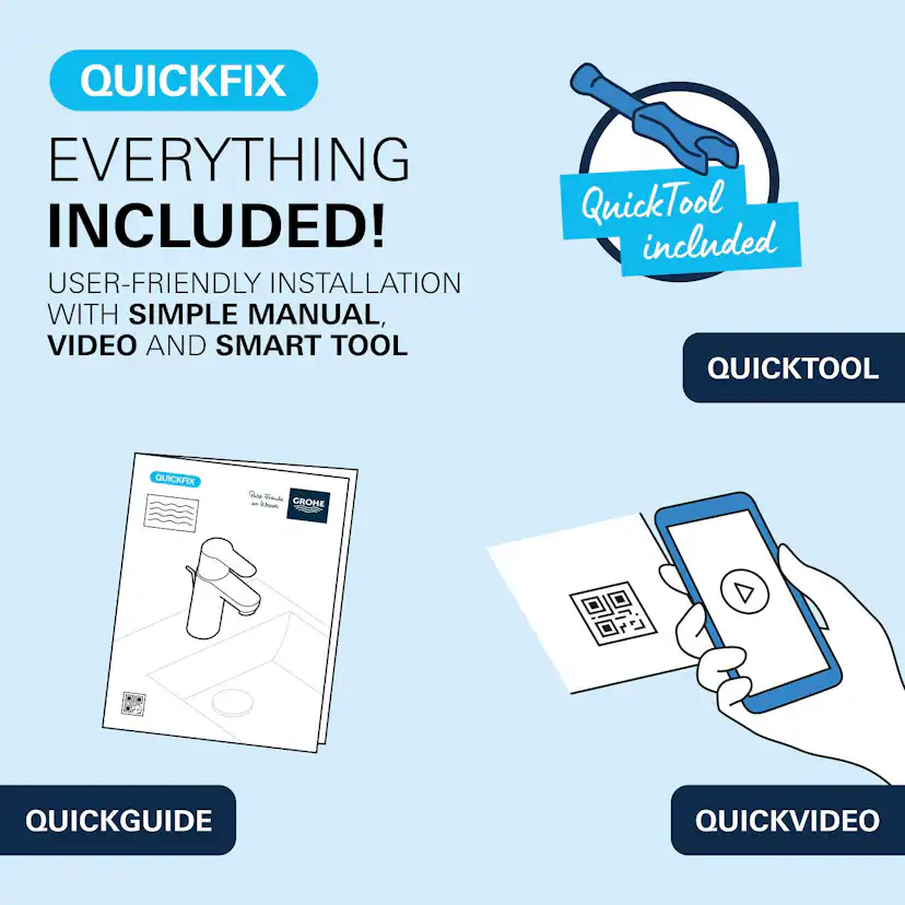 Tvättställsblandare Grohe Dice M med Bottenventil