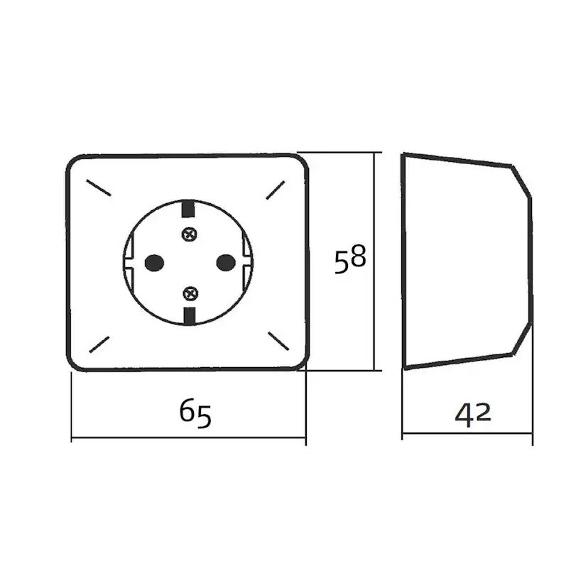 Vägguttag Elko 1-Vägs Utanpåliggande RS
