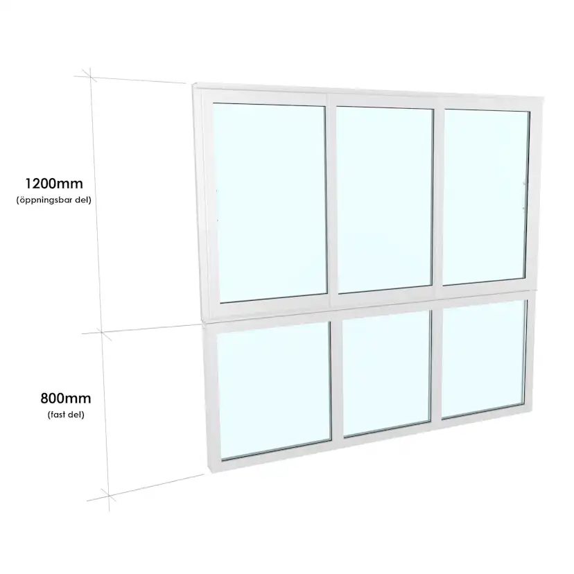 Skjutfönster med fast underdel Landskap Stadig Förlängd sommar 3-del