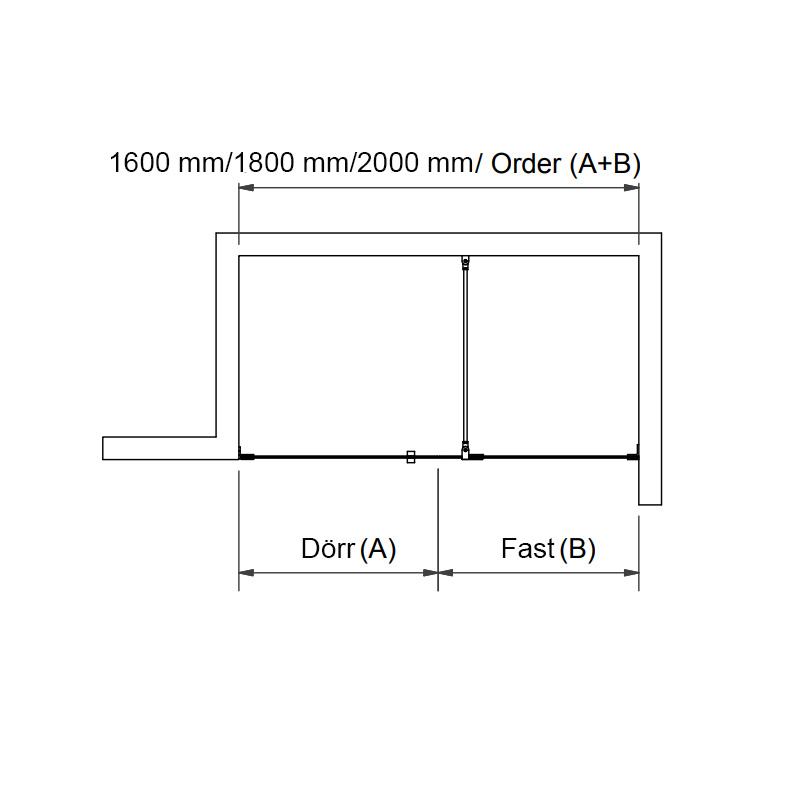 Duschdörr Svedbergs 180° Rak Kombi