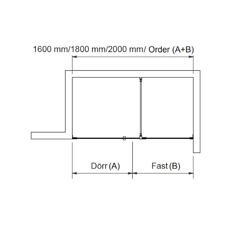 Duschdörr Svedbergs 180° Rak Kombi
