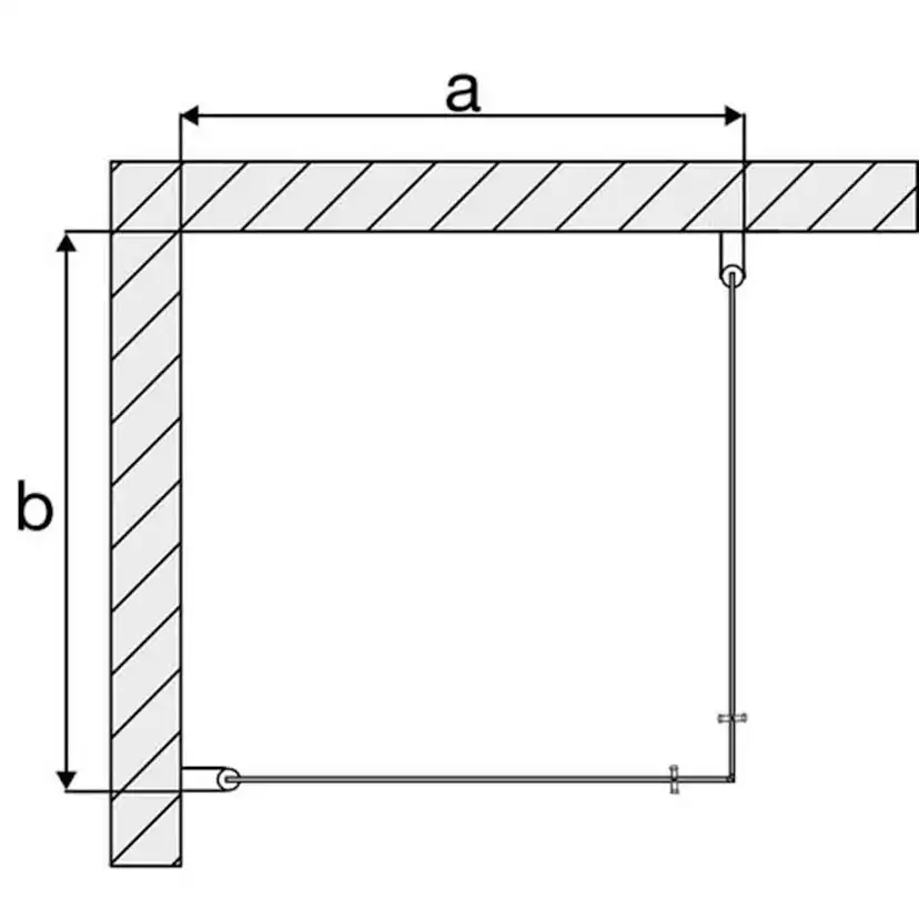 Duschhörn Arrow Corner med Svarta Profiler