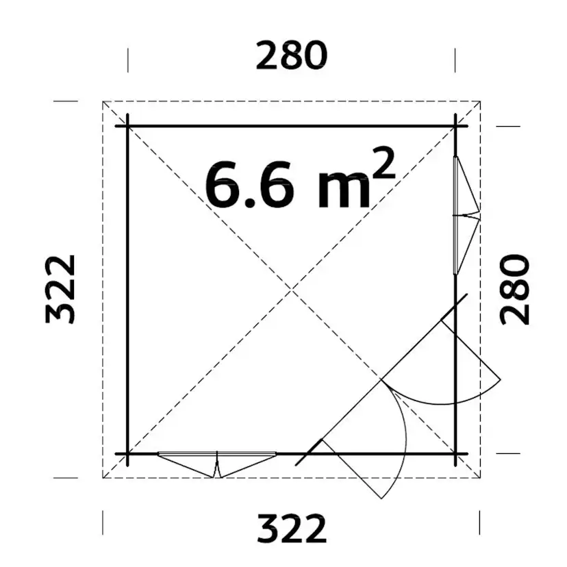 Lusthus Palmako Melanie Väggtjocklek 44 mm, 7,8 m2