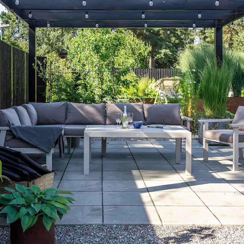 Loungebord Utomhus Eden Wood Ransvik Greige 77x138x55 cm Svensk Norrlandsfuru FSC