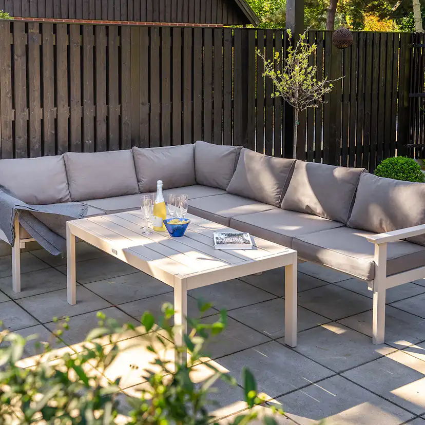 Loungebord Utomhus Eden Wood Ransvik Greige 77x138x55 cm Svensk Norrlandsfuru FSC