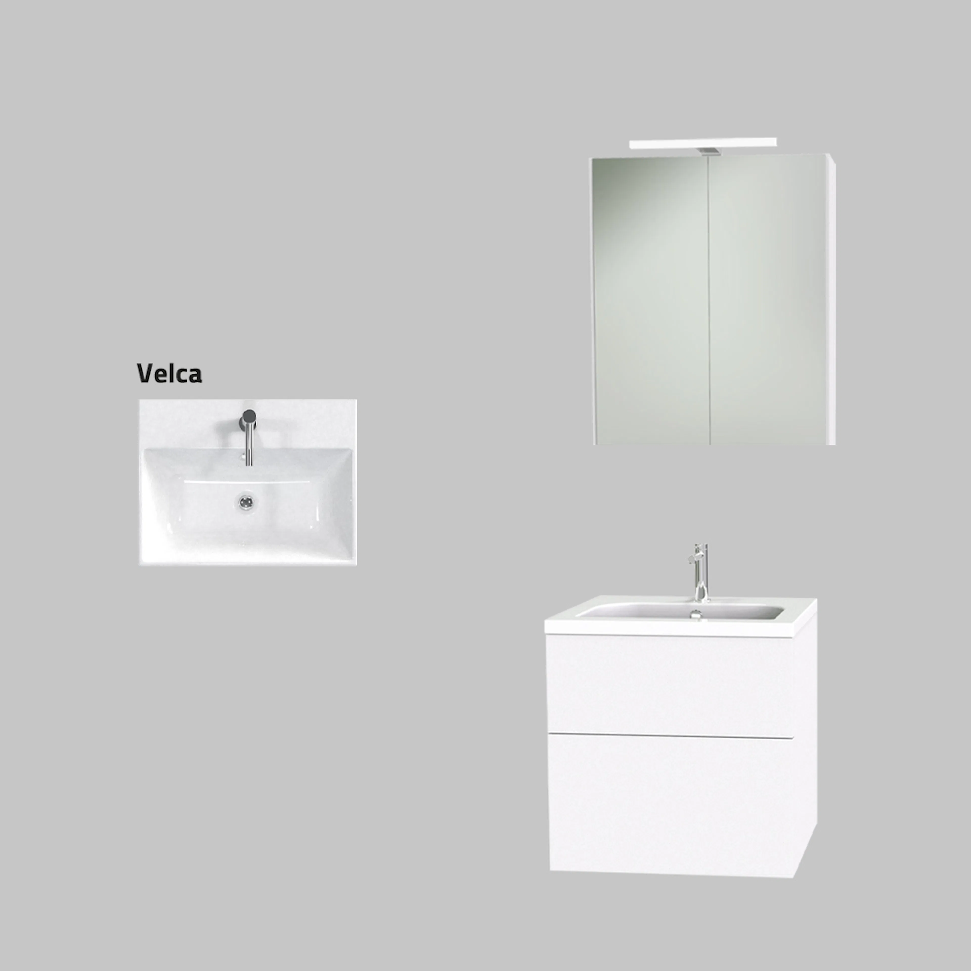 Möbelpaket Miller Badrum New York 600 med Tvättställ och Spegelskåp