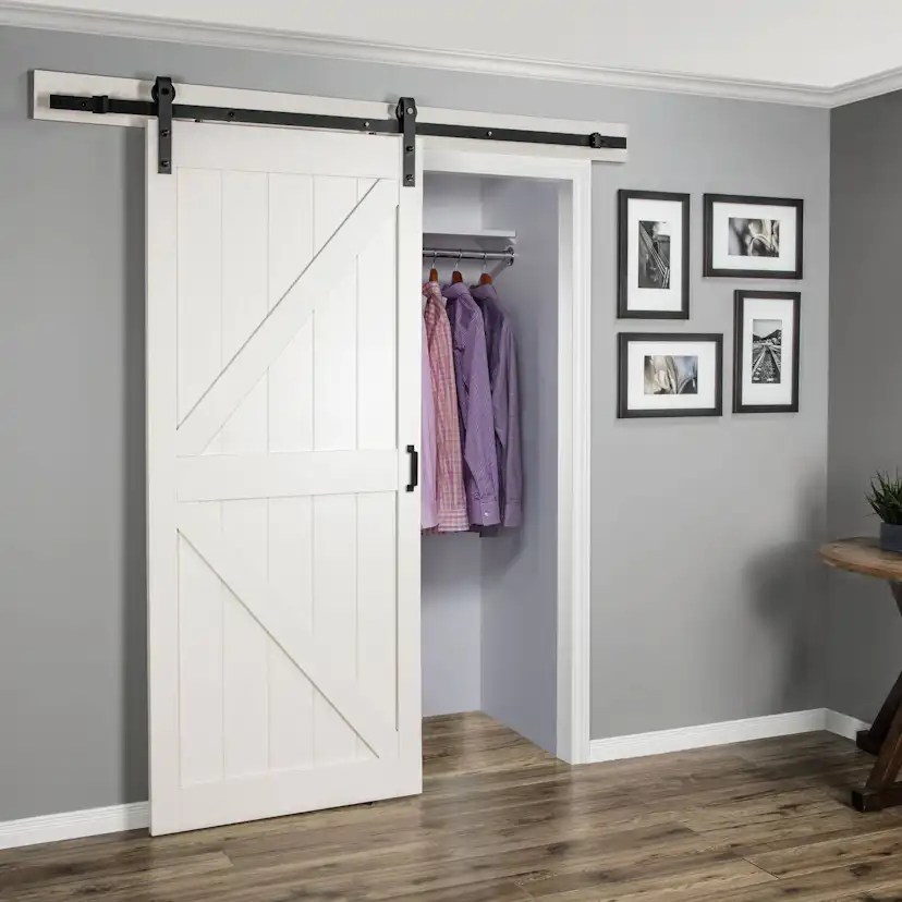 Ladugårdsdörr Mirror Line Loft Vit