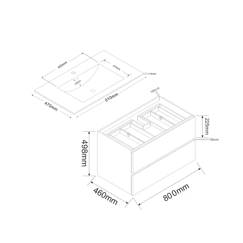 Möbelpaket Bathlife Eufori med Spegel