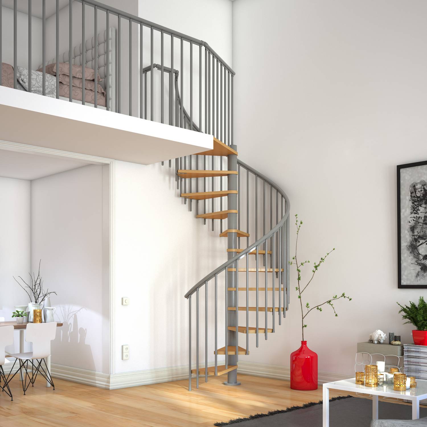 Spiraltrappa Dolle Montréal Ek Vit Oljad Classic 4