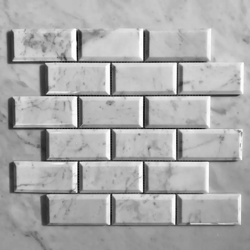 Mosaik Italian Marble Carrara Marmor Italian Marble Rektangulär 31x35 cm