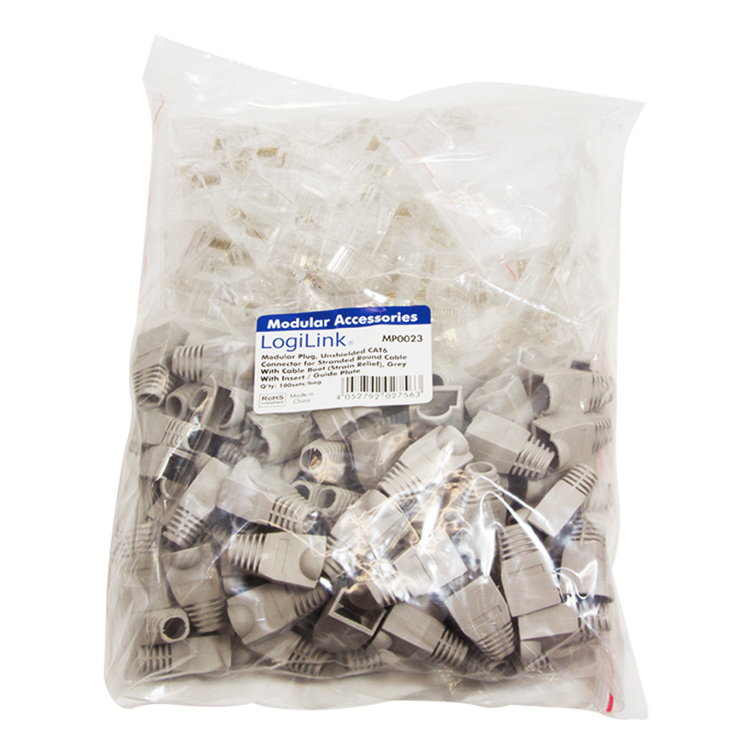 Modularplugg LogiLink Cat6 Oskärm 100 st