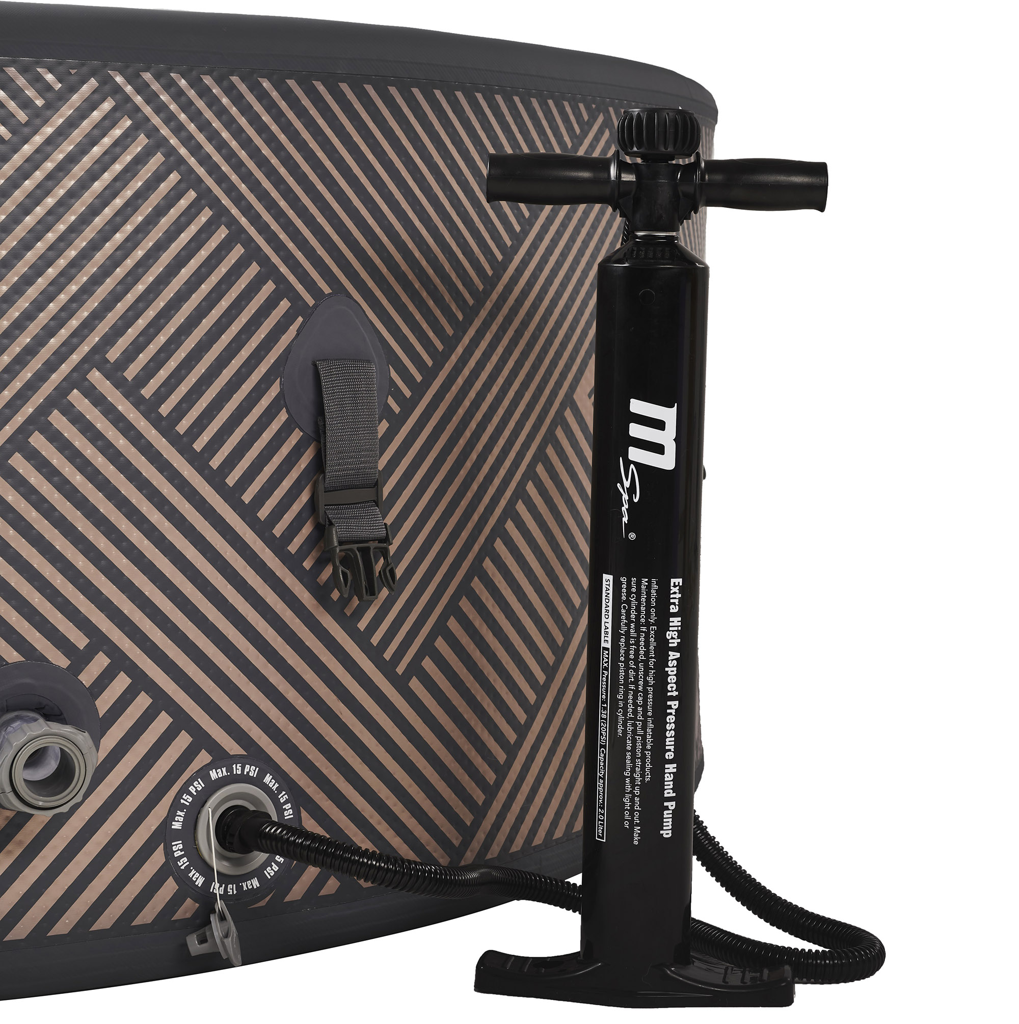 Uppblåsbart Spabad Mspa Mono Frame F-MO082WE 144 Jets med Lock