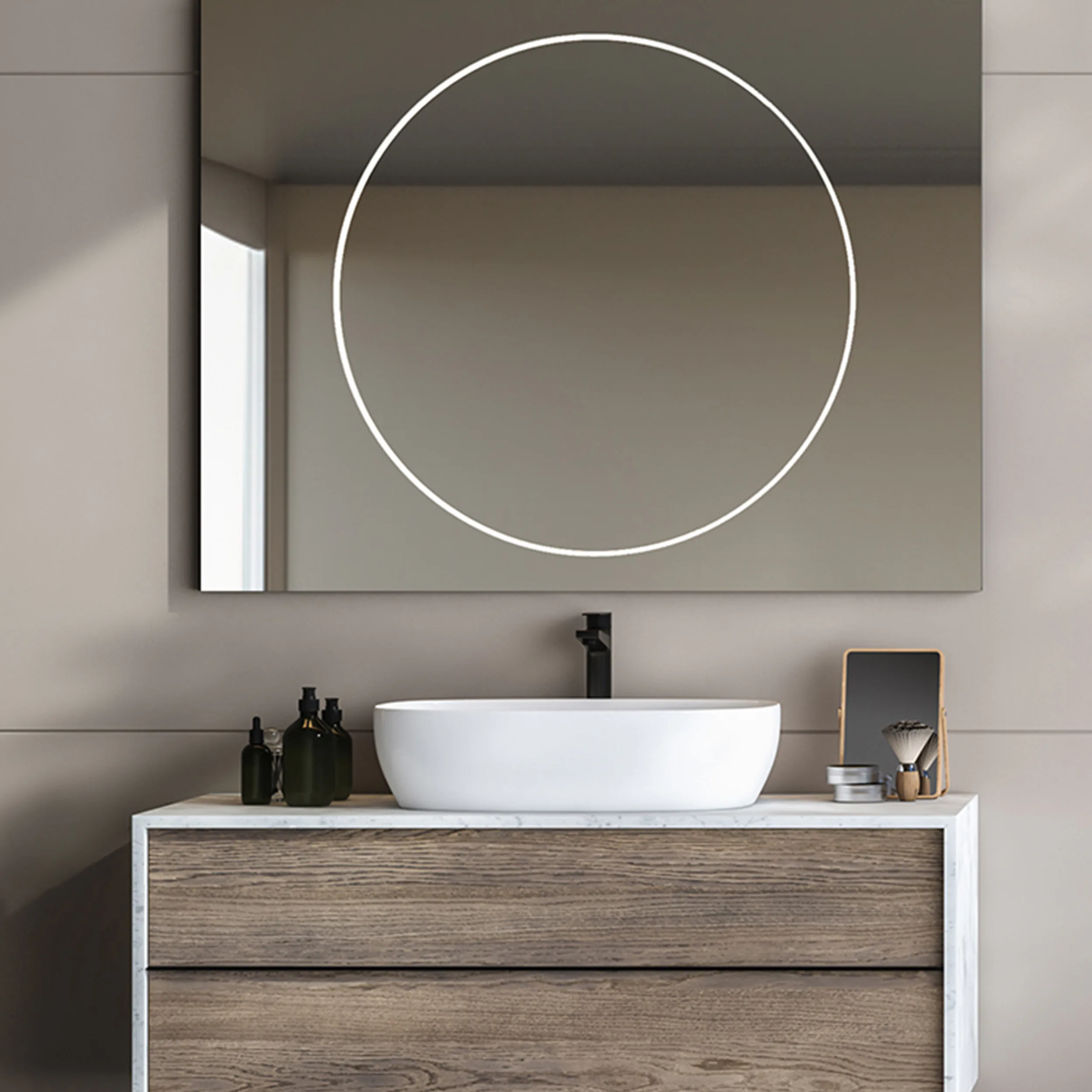 Spegel Vidi Mundo med LED-belysning