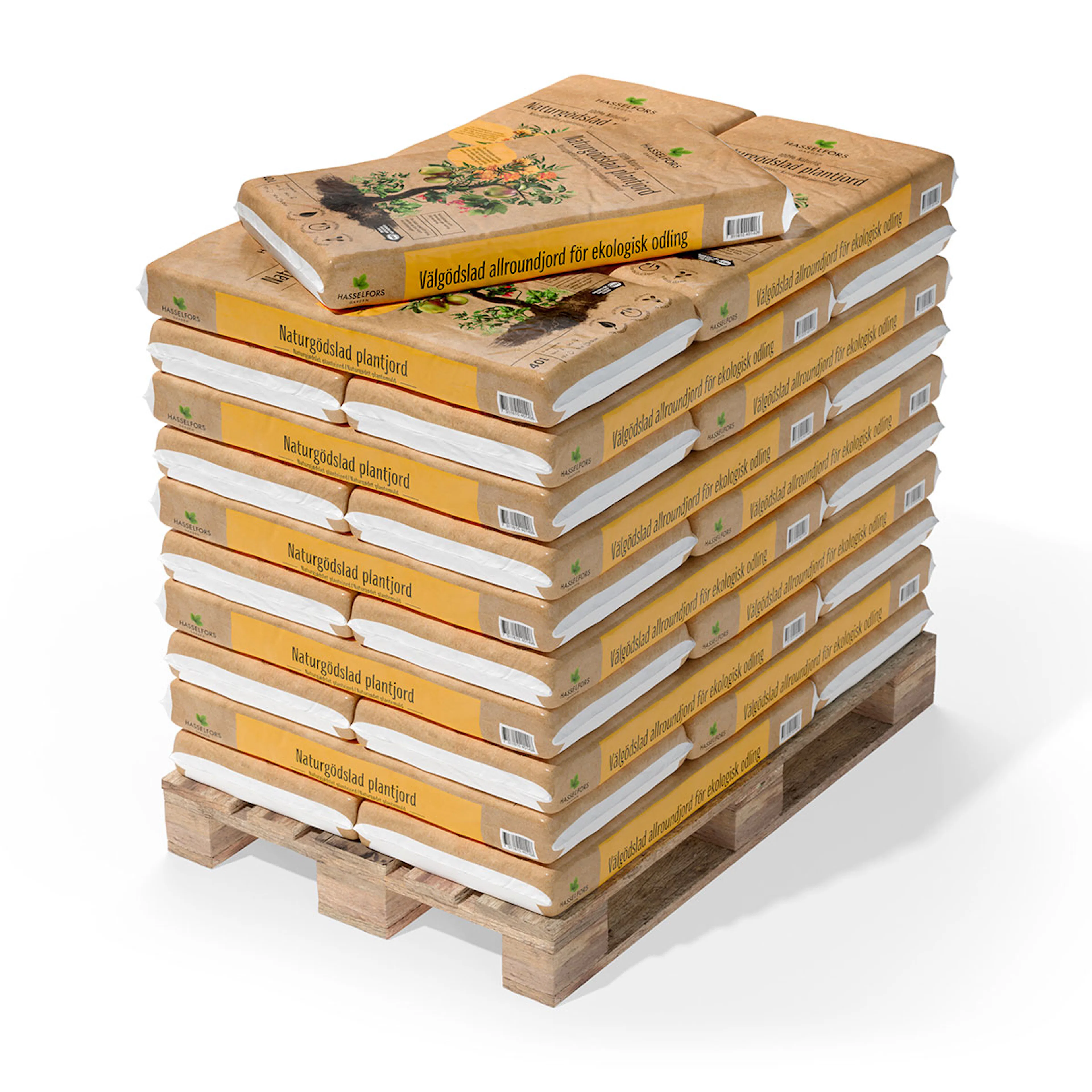 Planteringsjord Hasselfors Garden Naturgödslad & KRAV-Märkt Trädgårdsjord på Pall - 51x40L