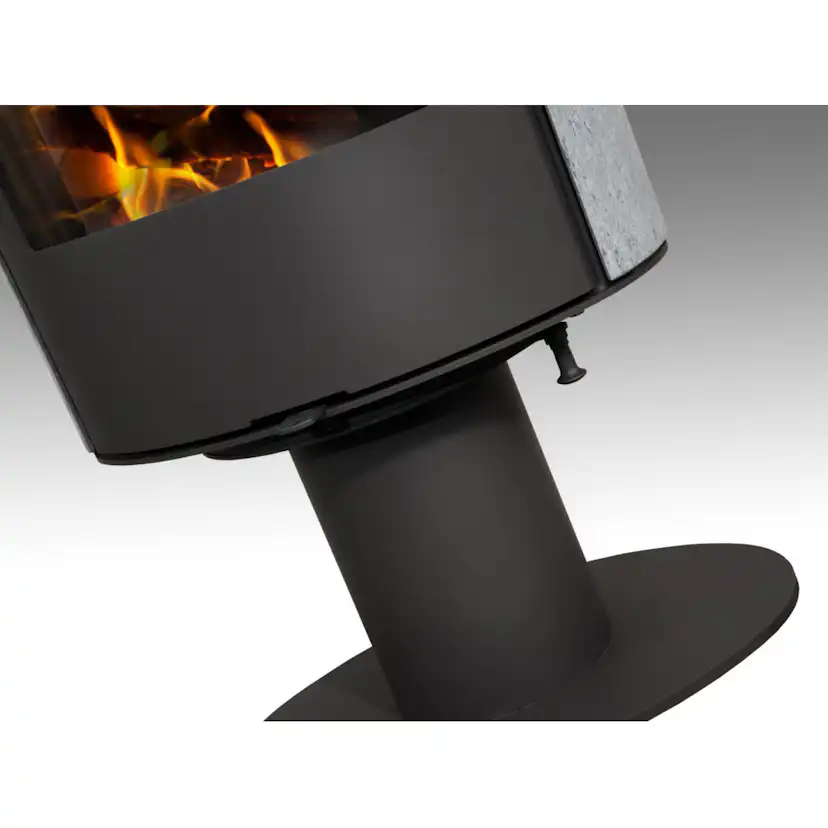 Braskamin Nordic 502 i Stål/Sten Med Piedestal