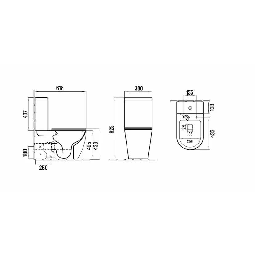 Toalettstol NOURK Oceana Golvstående Rimfree
