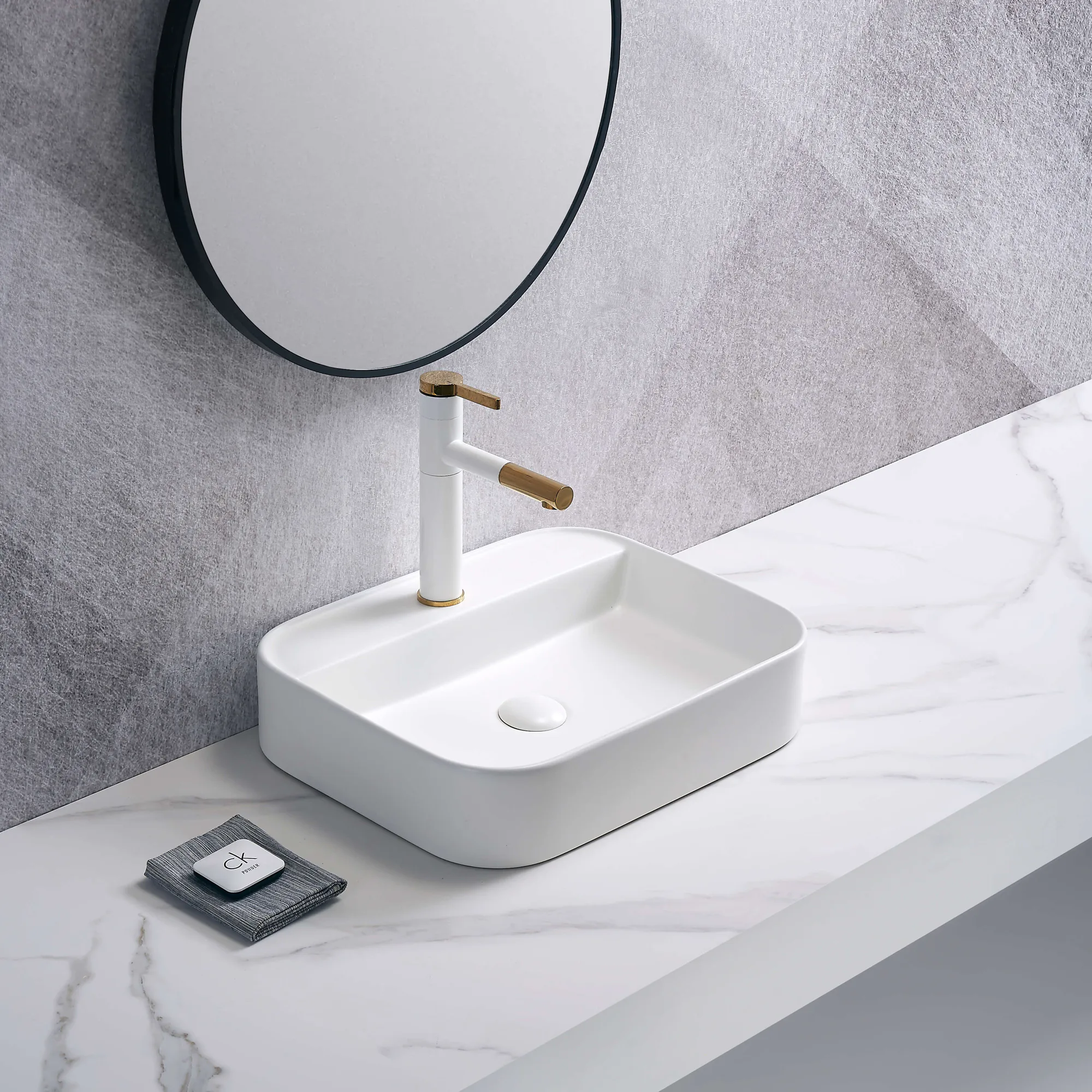 Tvättställ NOURK Rektangulärt Vägghängt/Ovanpåliggande