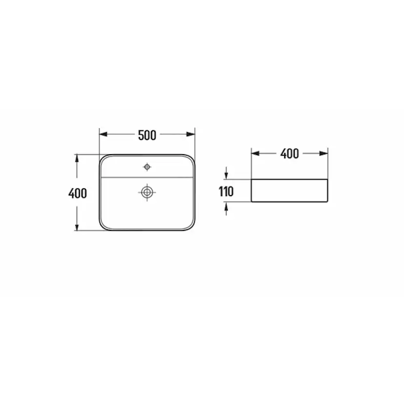 Tvättställ NOURK Rektangulärt Vägghängt/Ovanpåliggande