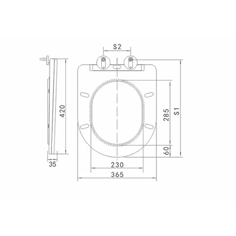 Toalettsits NOURK Oceana Mjukstängande Hårdsits
