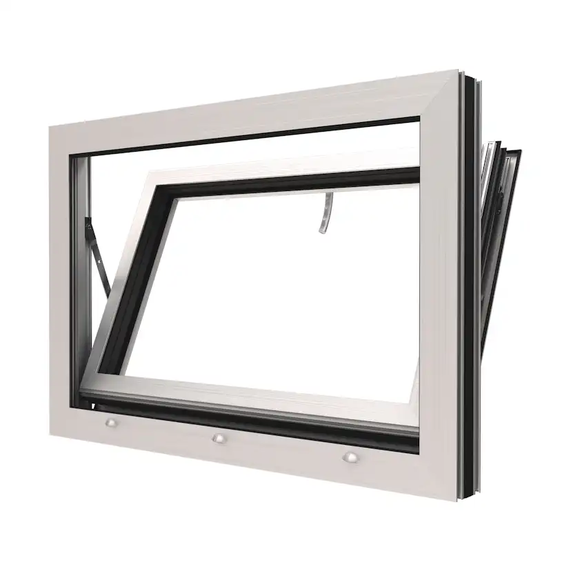 Underkantshängt Kippfönster NorDan HelAlu 3-Glas Aluminium