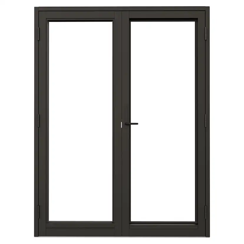 Parfönsterdörr NorDan NTech Helglasad Aluminium BlackLine Svart