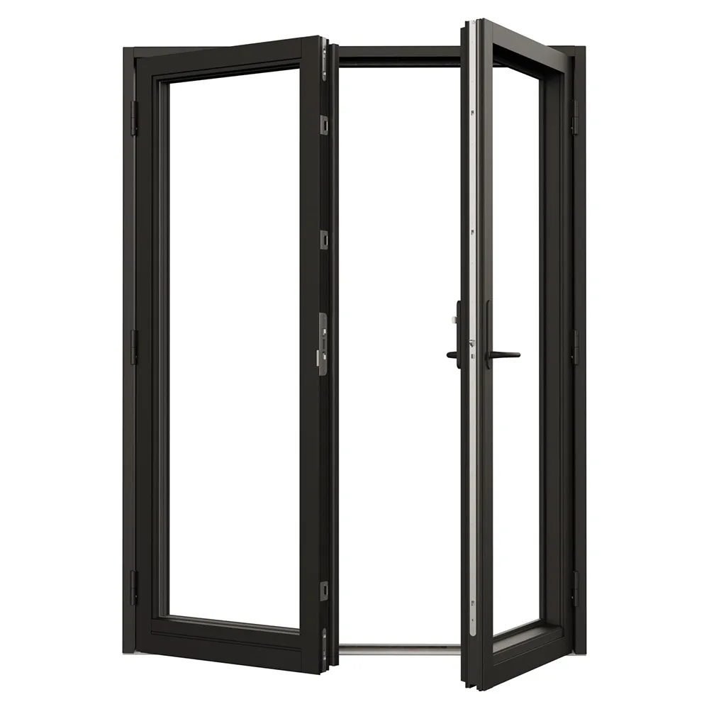 Parfönsterdörr NorDan NTech Helglasad Aluminium BlackLine Svart