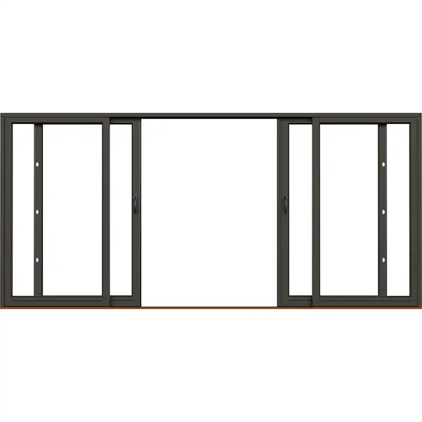 Parskjutdörr NorDan NTech Aluminium 4-Delad BlackLine Svart