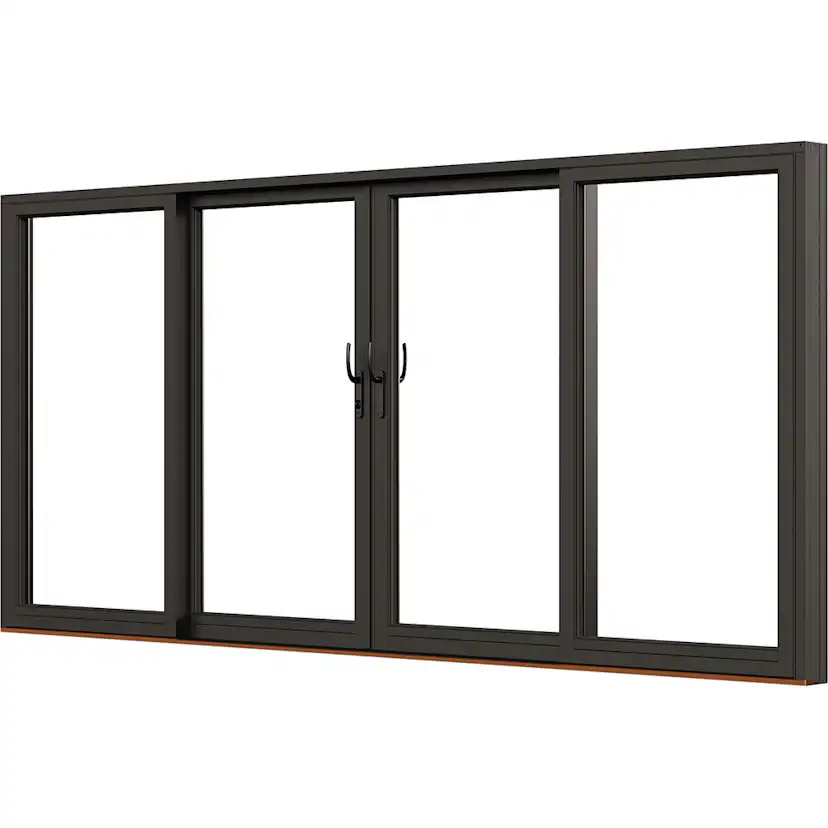 Parskjutdörr NorDan NTech Aluminium 4-Delad BlackLine Svart